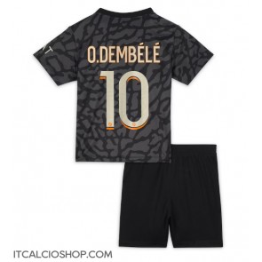Paris Saint-Germain Ousmane Dembele #10 Terza Maglia Bambino 2023-24 Manica Corta (+ Pantaloni corti)